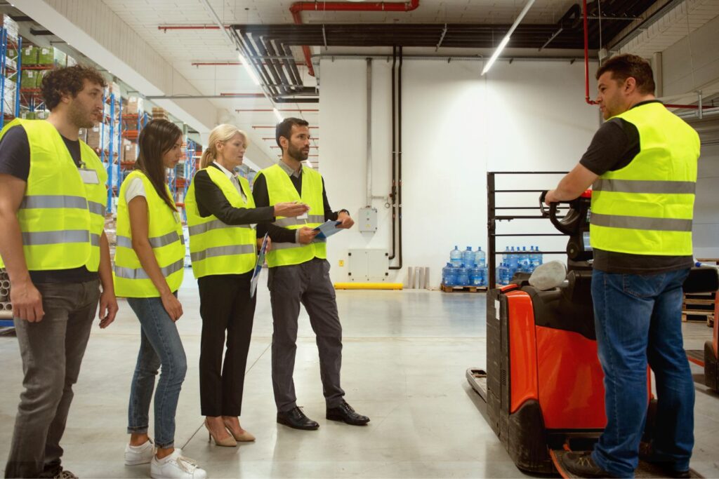 Inspecting a forklift