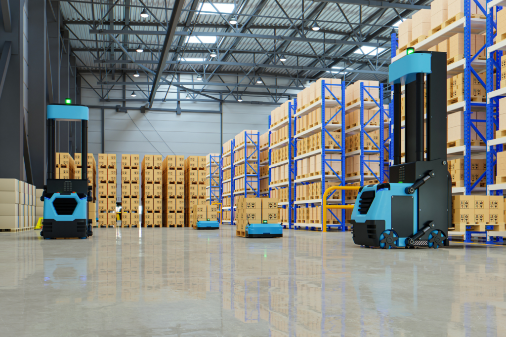 AVG Forklift in a warehouse