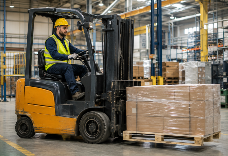 forklift operator in warehouse