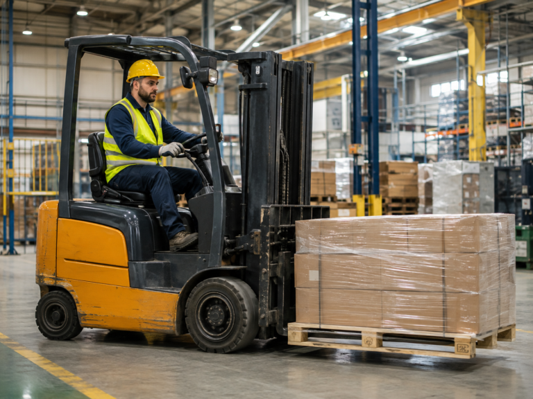 forklift operator in warehouse