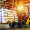 Large Forklift in warehouse